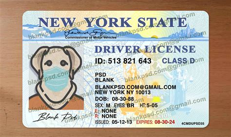 New York Drivers License Template V1 - Blank PSD