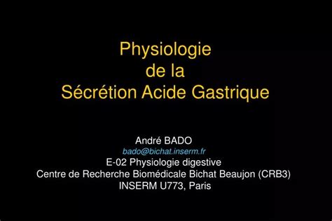 Ppt Physiologie De La S Cr Tion Acide Gastrique Powerpoint