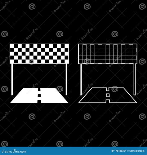 Finish And Road Line Racing Track Success Concept Finishing Icon