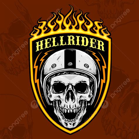 Biker Skull PNG Image Skull Biker Badge Vector Extreme Vintage