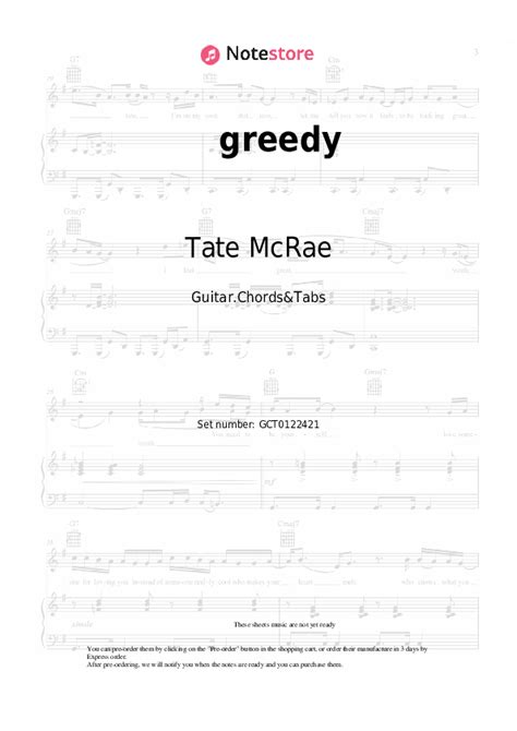 Tate Mcrae Greedy Notas Para El Guitar Descargar Para Los