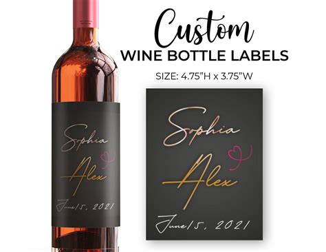 Personalized Wedding Wine Bottle Labels Custom Wine Bottle Etsy