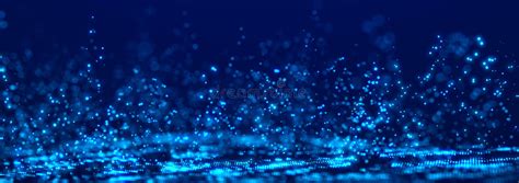 Technology Background With Glowing Defocused Particles Big Data