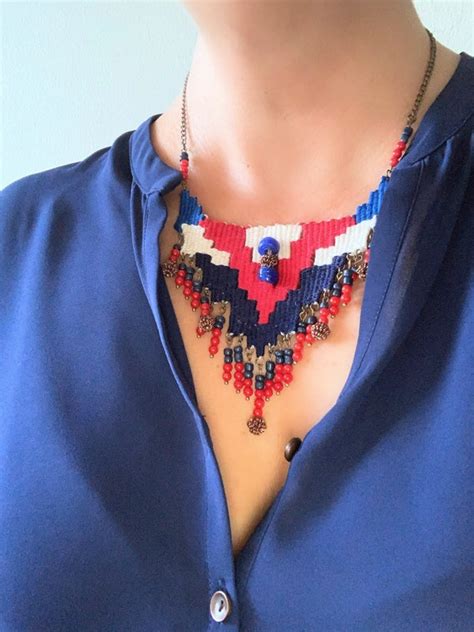 Woven Necklace Fiber Jewelry Kilim Necklace Handwoven Etsy