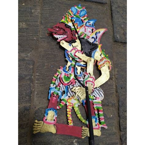 Jual Souvenir Miniatur Wayang Kulit Buto Raksasa Kumbakarna Kidangan