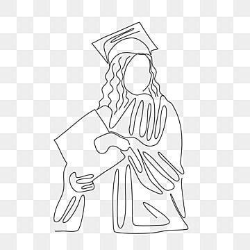 Abstract Line College Graduation Enjoy Diploma Success Line Art Png