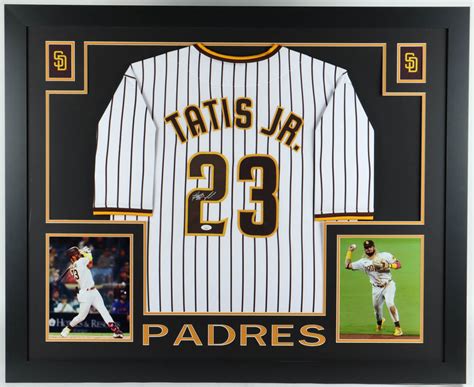 Fernando Tatis Jr Signed 35x43 Custom Framed Jersey Display JSA