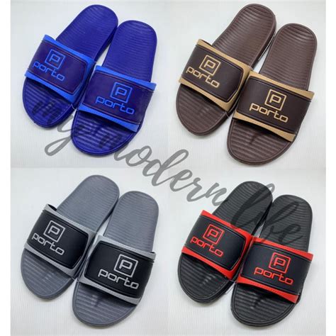 Jual Sandal Selop Pria Porto 1011 Sandal Dewasa Slide Slip On Karet