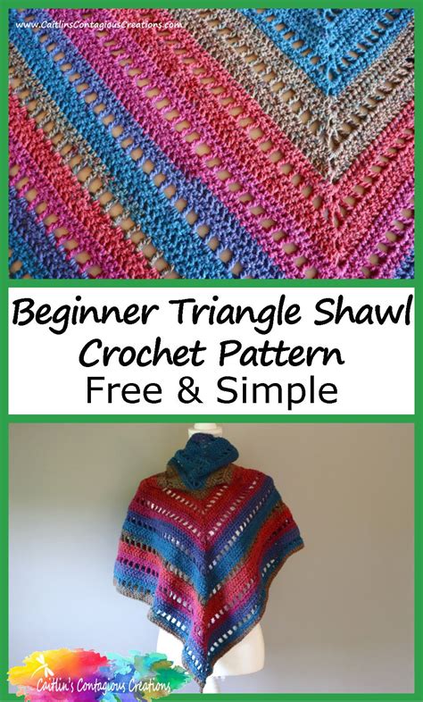 Beginner Triangle Shawl Crochet Pattern Free Caitlin S Contagious