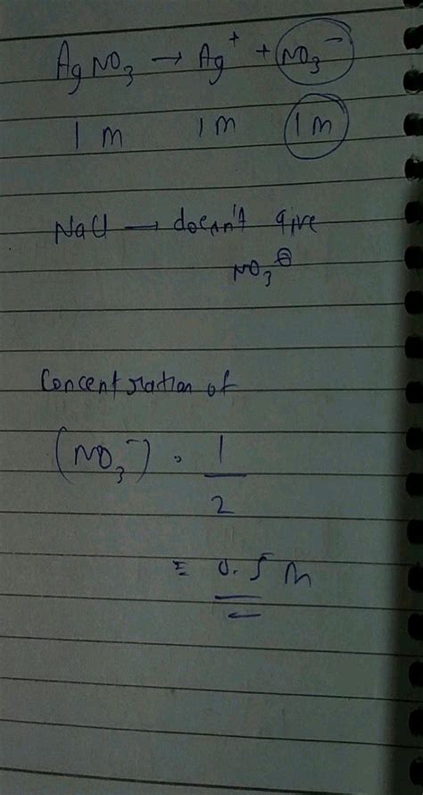 M M Ml Each Of M Agno And M Nacl Are Mixed The Nitrate