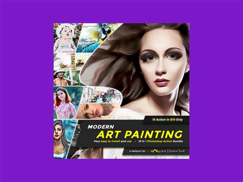 Modern Art Painting 19 In 1 Photoshop Action By MasterBundles On Dribbble