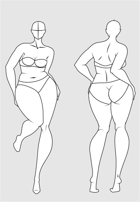 Plus Size Fashion Figure Templates Exaggerated Croquis For Fashion Design And Illustration