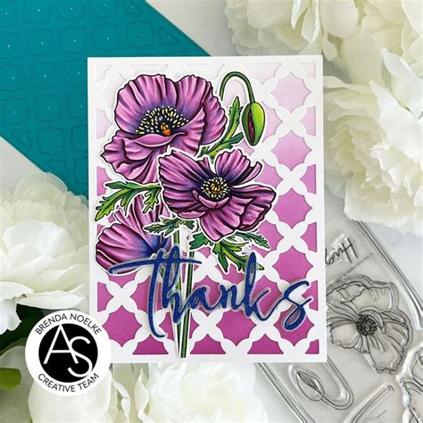 Thank You Card Featuring Cindy Lous Poppies Alex Syberia Designs