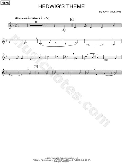 "Hedwig's Theme" from 'Harry Potter and the Goblet of Fire' Sheet Music ...