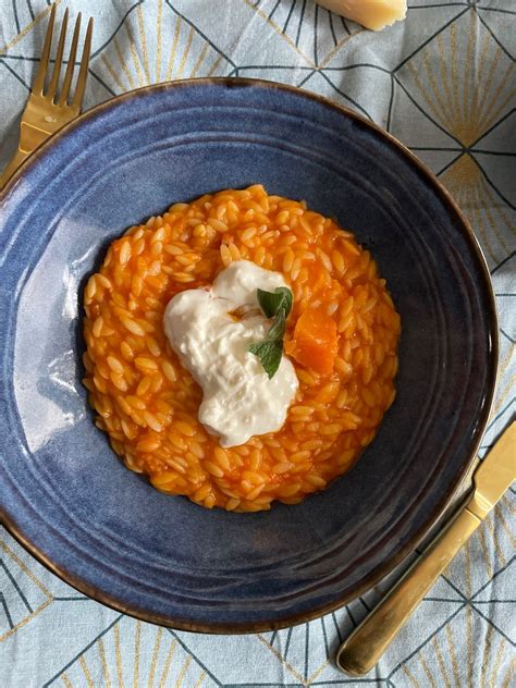 Risotto Van Orzo Met Pompoen En Burrata Foodblog Foodinista