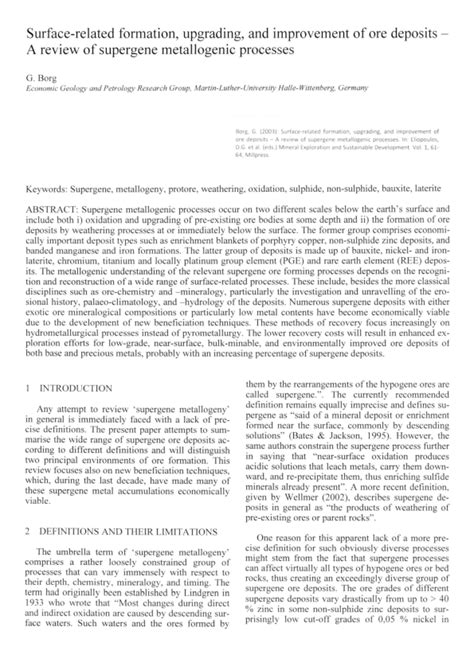 (PDF) Surface-related formation, upgrading, and improvement of ore ...