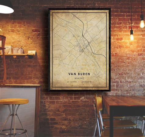 Van Buren Map Print Van Buren Map Maine Map Art Van | Etsy