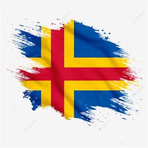 Aland Islands New Watercolor Flag Brush Aland Islands Flag Aland Png