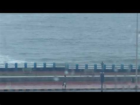 Vizag Ramkrishna Beach View From Hotel On A Rainy Day In Youtube