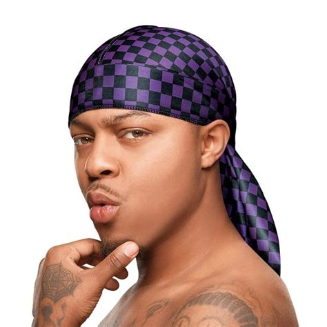 Red By Kiss Bow Wow X Power Wave Checker Silky Durag For Men Waves