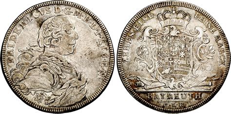 Friedrich 1735 1763 Konv Taler 1760 Bayreuth Dav 2037 Slg Wilm