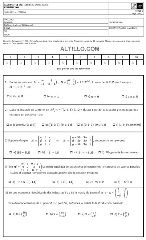 Final P Álgebra 2021 UBA XXI