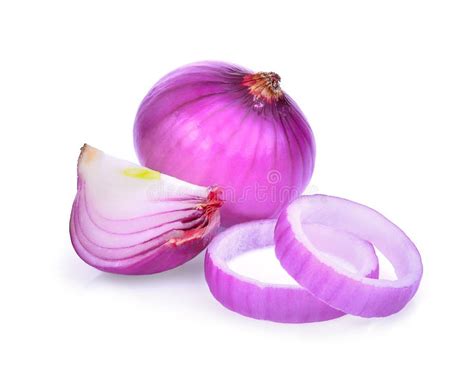 Red Onion With Slice Isolated On White Stock Image Image Of Fresh