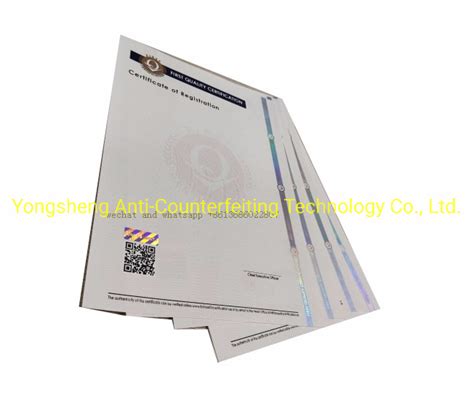 Uv Invisible Security Paper Printing Hot Stamping Hologram Diploma