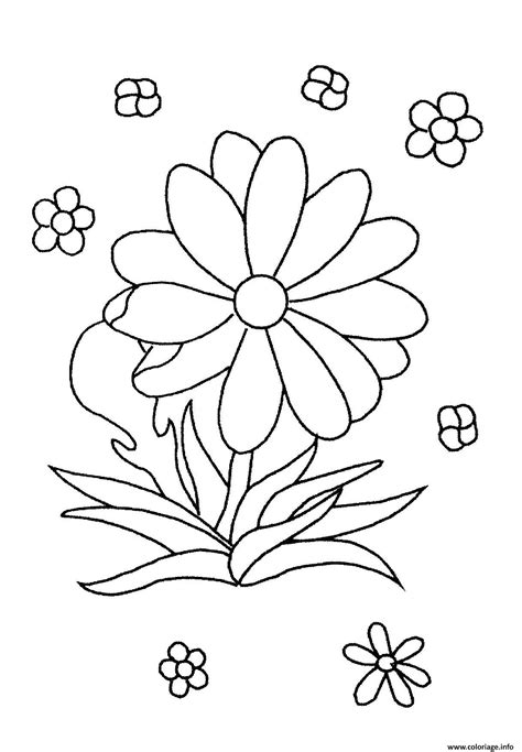 Coloriage Fleur Simple Facile Maternelle Jecolorie