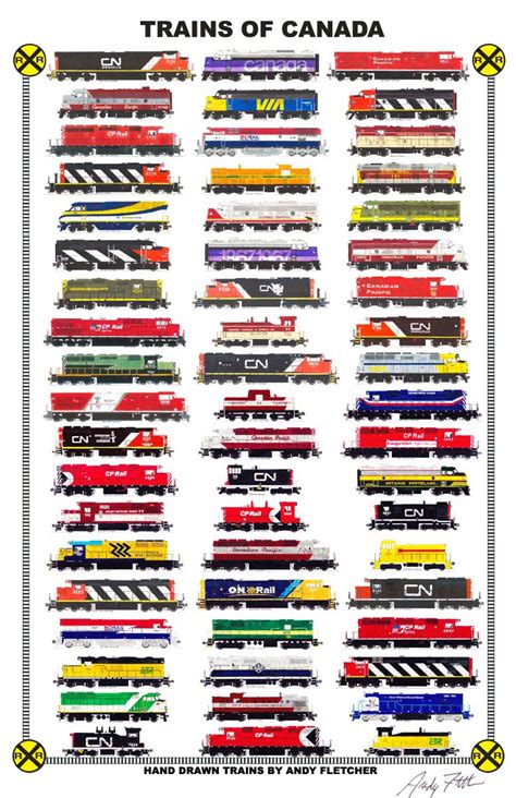 Trains Of Canada Hand Drawn Locomotives Of Canada Past And Present By