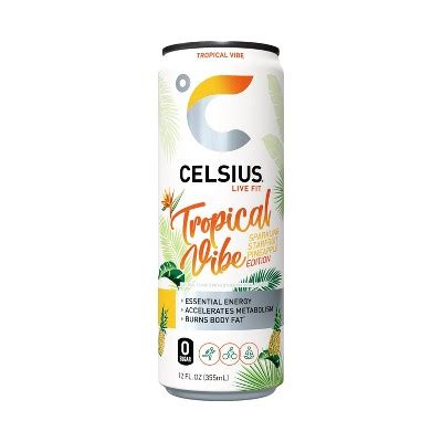 Celsius Tropical Vibe Energy Drink 12 Fl Oz Can Target