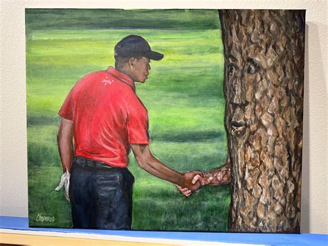 Tiger Woods Shakes Hands With A Tree Etsy