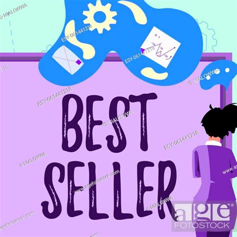 Sign Displaying Best Seller Concept Meaning Book Or Other Product That