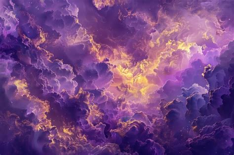 Purple And Gold Cloud Formation Premium AI Generated Image