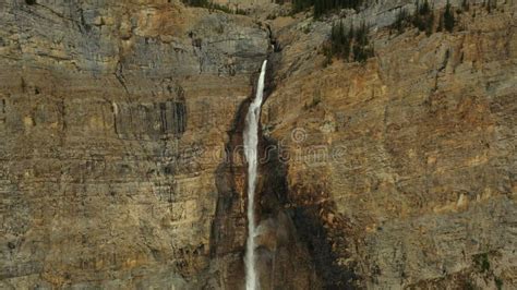 Amazing Aerial View Of Takakkaw Falls In Yoho National Park Stock Video