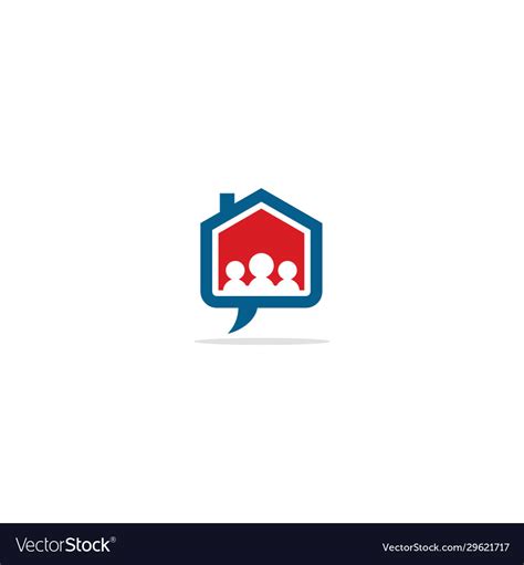 Home realty family communication logo Royalty Free Vector