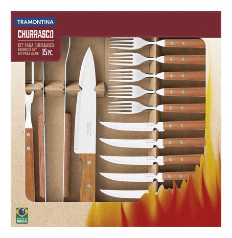 Kit Para Asado Tramontina De Acero Inoxidable Con Mango De M Mercado