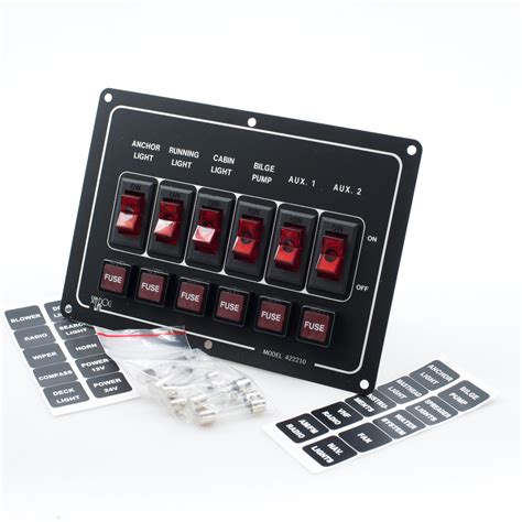 Switch Panel Aluminium 6 Gang Horizontal 12v | Switch & Fuse Panels ...