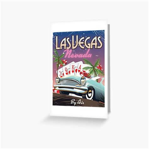 "Las Vegas vintage style vacation poster" Greeting Card by ...