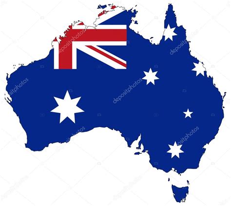 Australia Flag In Map — Stock Vector © Davidscar #66556001