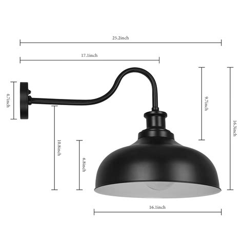 Diyel Dusk To Dawn Outdoor Gooseneck Barn Light Inch Dome Outdoor