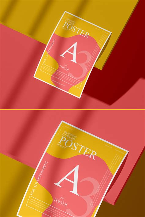 Free A Curved Paper Poster Mockup Psd Dribbble Graphics