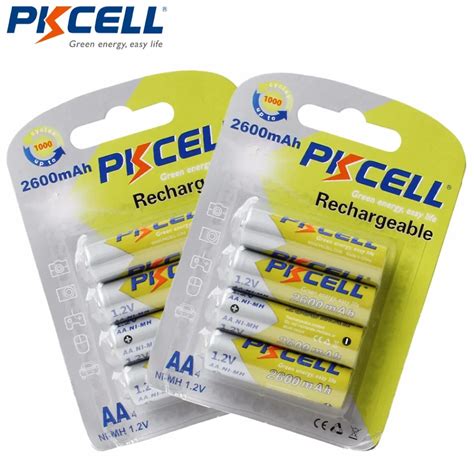 Pkcell Pilas Aa Recargables De Alta Capacidad Para Linterna Led Pilas