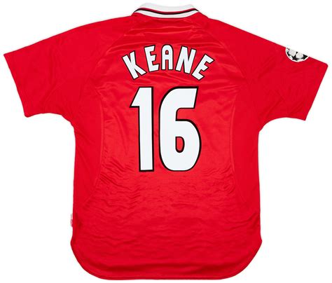 1997 00 Manchester United CL Shirt Keane 16 9 10 L