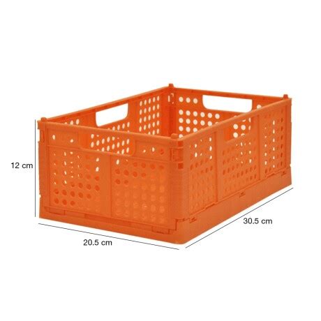 Caj N Organizador S Caja Pl Stica Plegable Apilable Multiuso Naranja