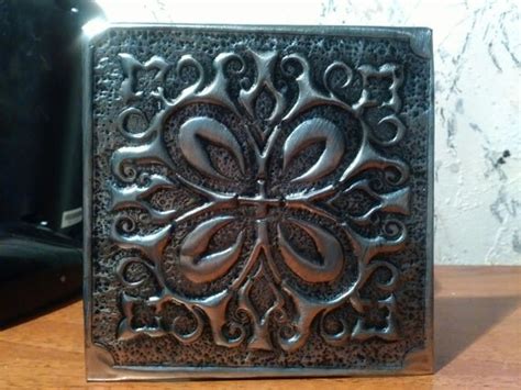 Vintage Metal Wall Art Decor Tile by MetalEmbossingArt on Etsy