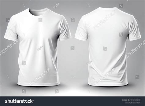 T-shirt Mockup White Blank T-shirt Front Stock Illustration 2276169037 ...