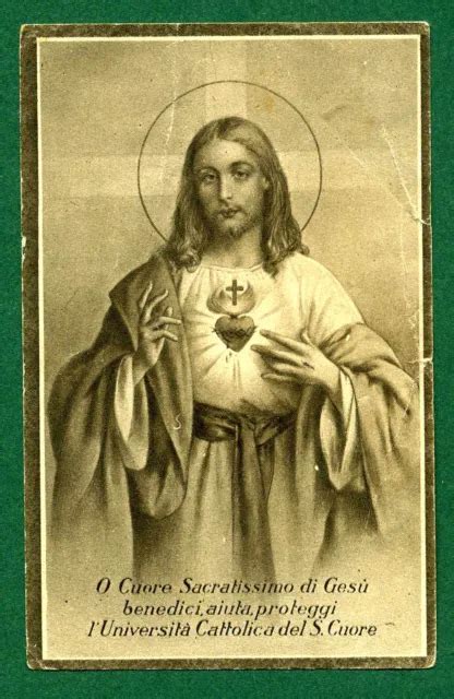 SANTINO HOLY CARD Image Pieuse SACRO CUORE Di GESU Orfanelli Di S