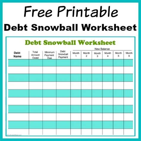 Free Printable Debt Snowball Worksheet - Debt Payoff Solution