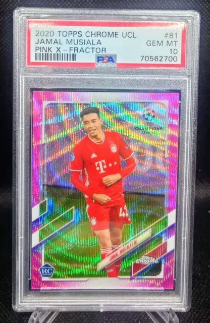 Jamal Musiala Rose X R Fractor Recrue Topps Chrome Ucl Rc Psa